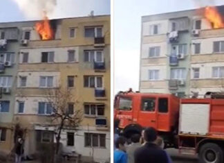 Un bloc din municipiul Tecuci a luat foc de la un gratar lasat nesupravegheat Incendiu in Tecuci