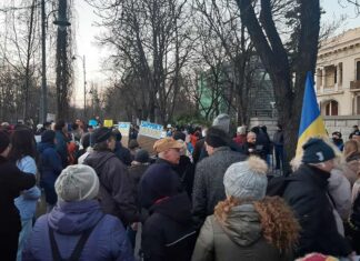 Proteste in fata ambasadei Rusiei in Bucuresti