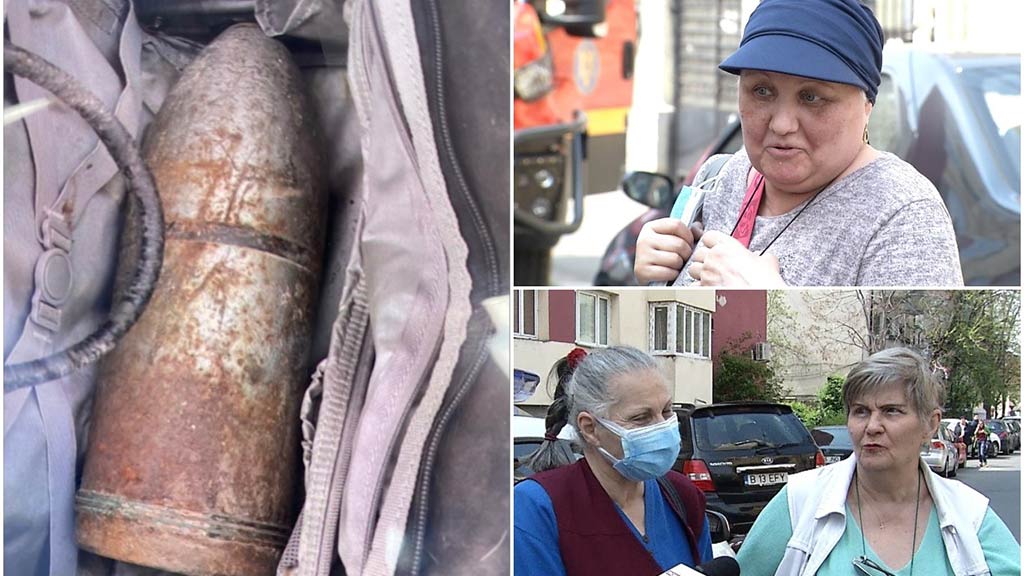 Obuz gasit in fata unui bloc din Bucuresti Obuz gasit in fata unui bloc din Bucuresti