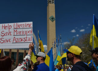 Ucrainenii protesteaza constant impotriva ocupantilor, la Herson Ucrainenii protesteaza